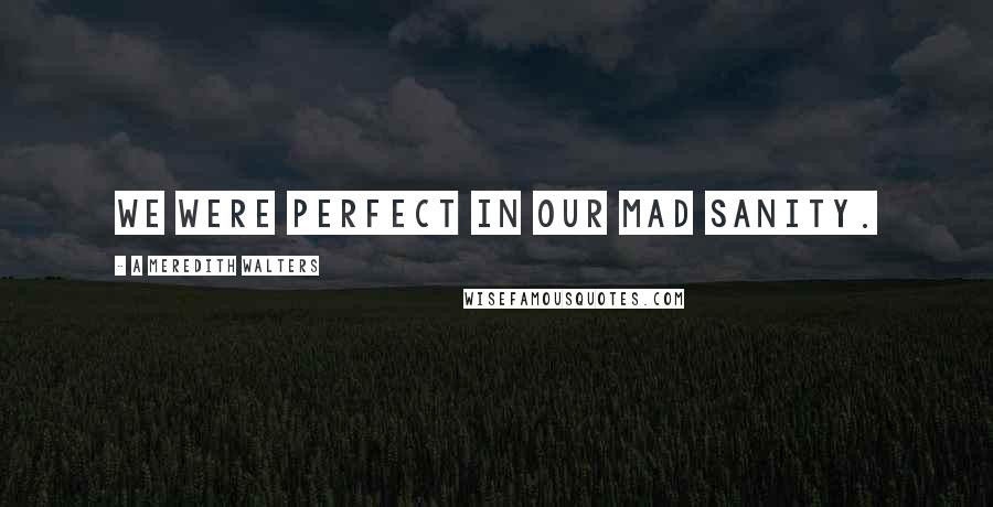 A Meredith Walters Quotes: We were perfect in our mad sanity.