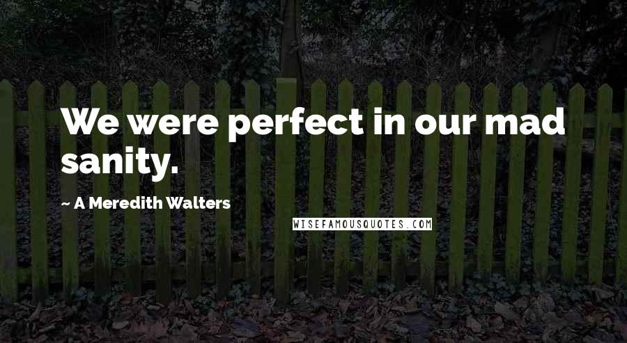 A Meredith Walters Quotes: We were perfect in our mad sanity.