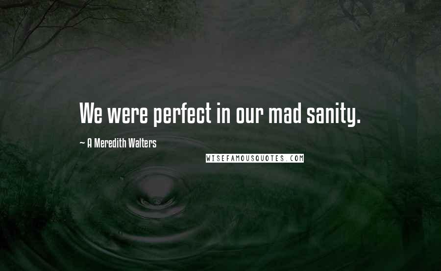 A Meredith Walters Quotes: We were perfect in our mad sanity.