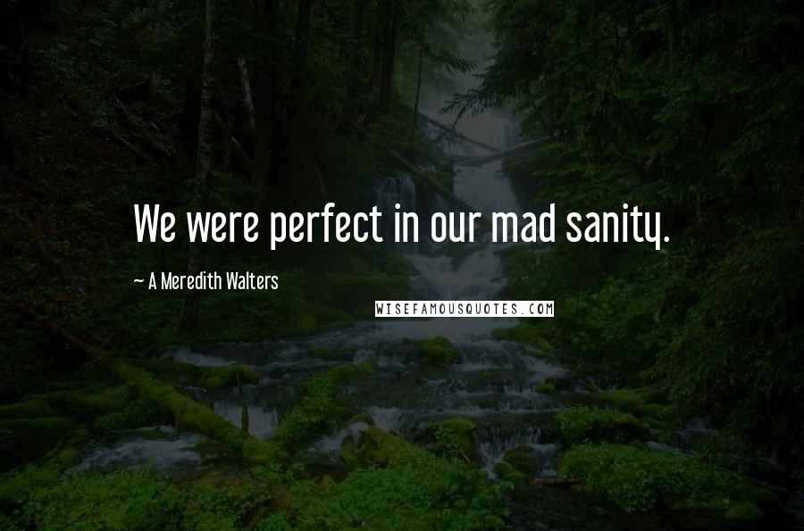 A Meredith Walters Quotes: We were perfect in our mad sanity.