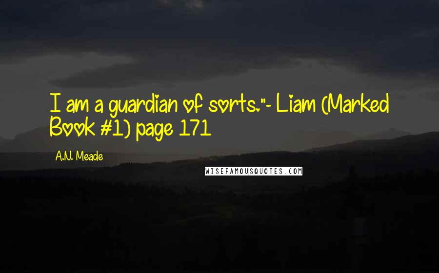 A.N. Meade Quotes: I am a guardian of sorts."- Liam (Marked Book #1) page 171