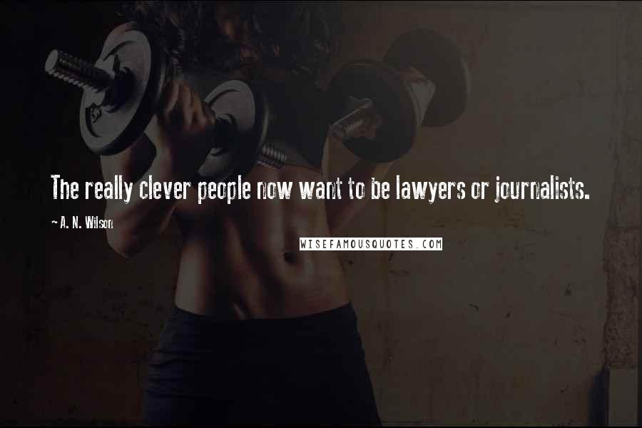 A. N. Wilson Quotes: The really clever people now want to be lawyers or journalists.