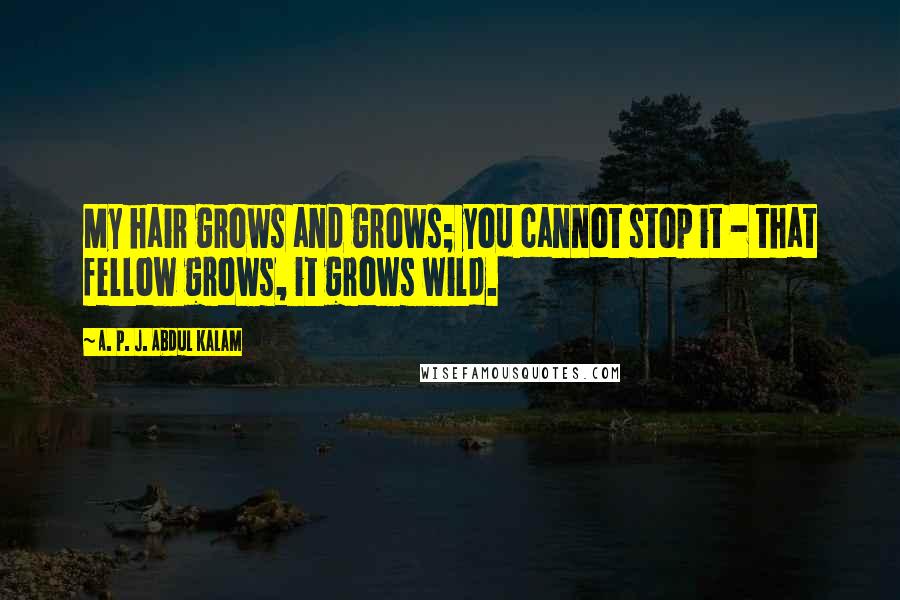 A. P. J. Abdul Kalam Quotes: My hair grows and grows; you cannot stop it - that fellow grows, it grows wild.
