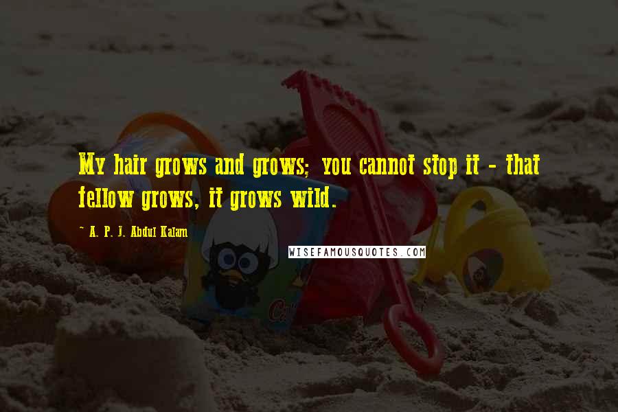 A. P. J. Abdul Kalam Quotes: My hair grows and grows; you cannot stop it - that fellow grows, it grows wild.