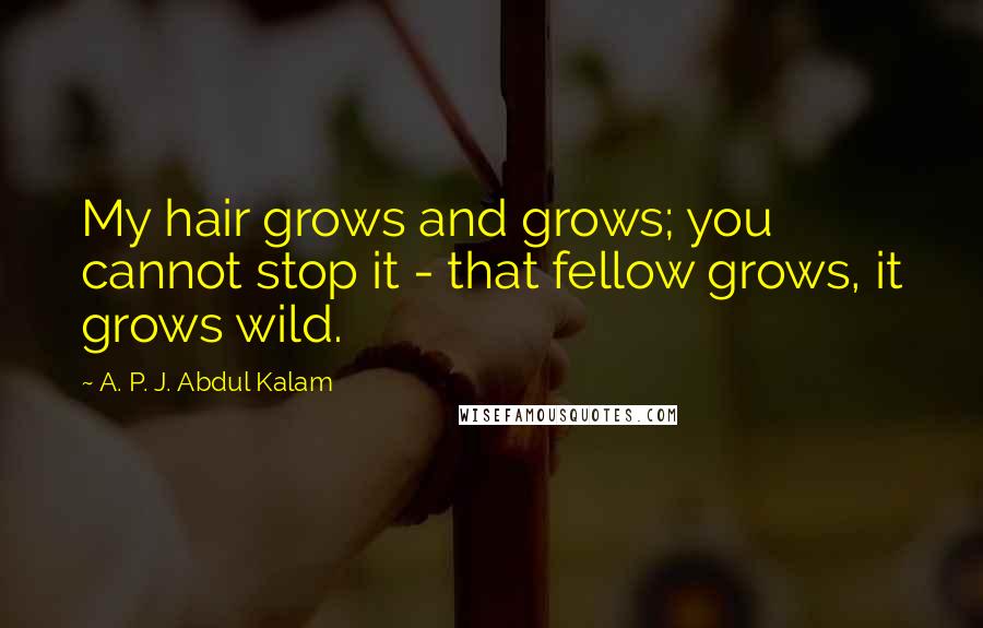 A. P. J. Abdul Kalam Quotes: My hair grows and grows; you cannot stop it - that fellow grows, it grows wild.