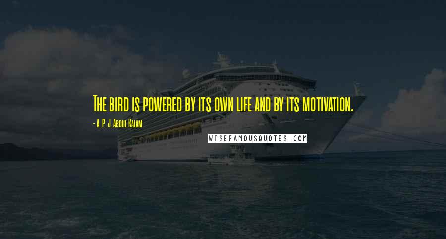 A. P. J. Abdul Kalam Quotes: The bird is powered by its own life and by its motivation.