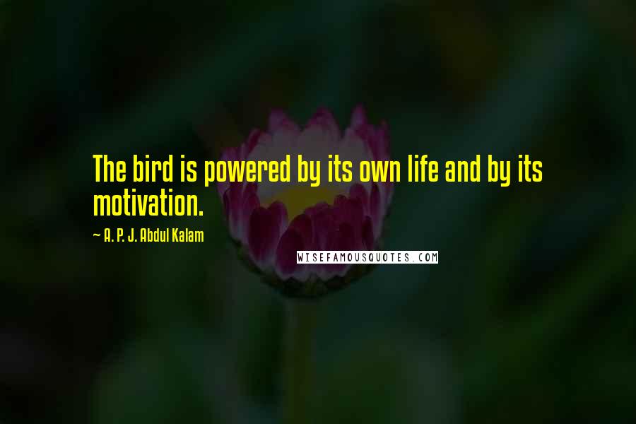 A. P. J. Abdul Kalam Quotes: The bird is powered by its own life and by its motivation.