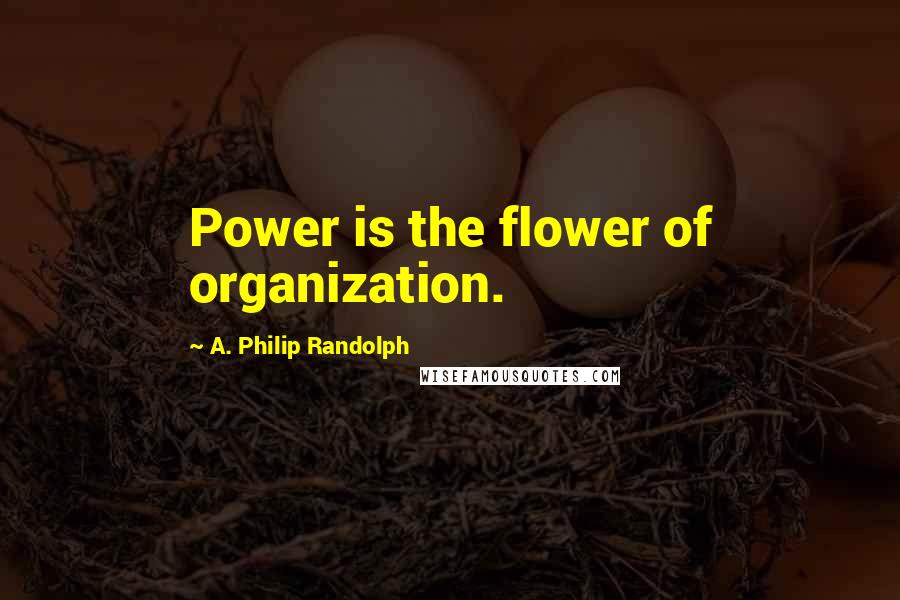 A. Philip Randolph Quotes: Power is the flower of organization.