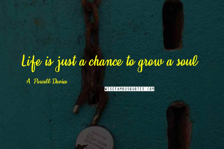 A. Powell Davies Quotes: Life is just a chance to grow a soul.