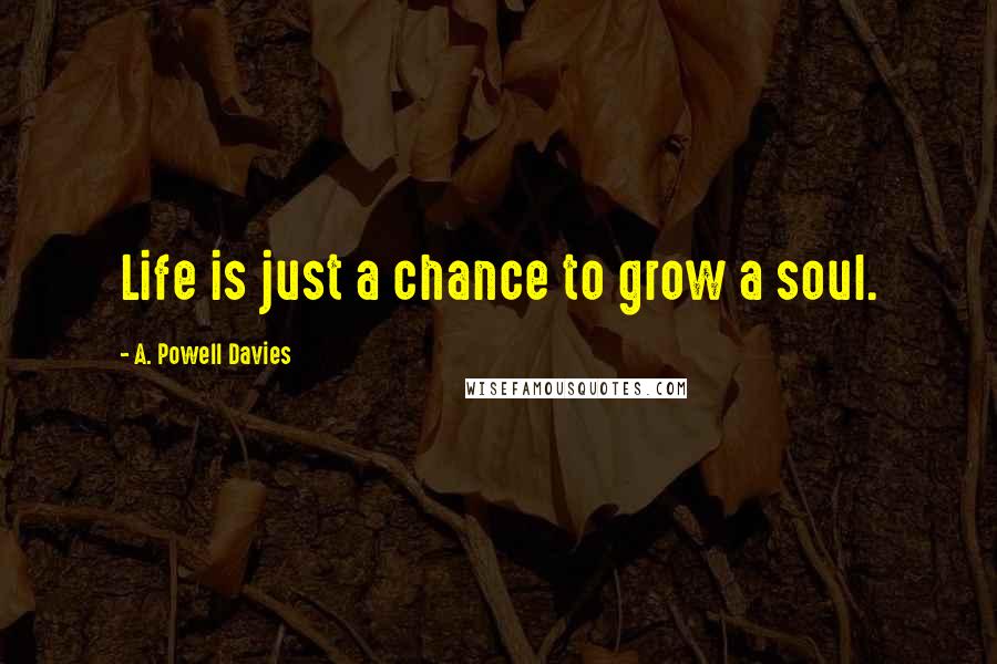 A. Powell Davies Quotes: Life is just a chance to grow a soul.