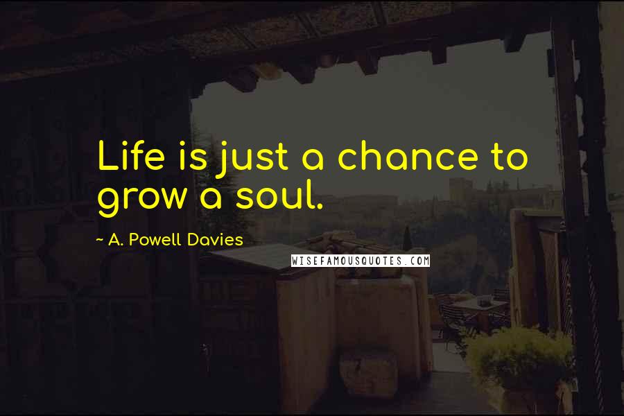 A. Powell Davies Quotes: Life is just a chance to grow a soul.