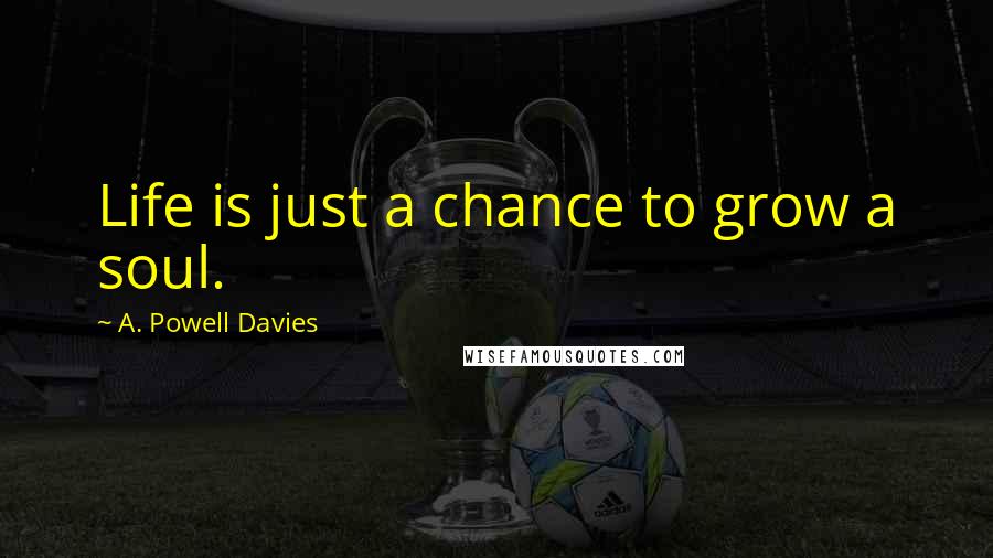 A. Powell Davies Quotes: Life is just a chance to grow a soul.