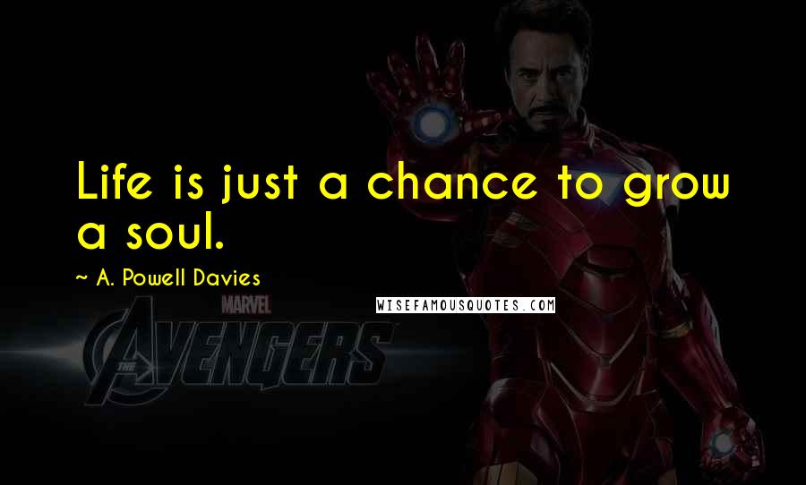 A. Powell Davies Quotes: Life is just a chance to grow a soul.