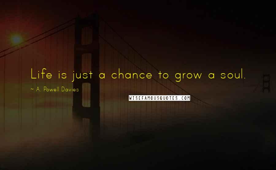 A. Powell Davies Quotes: Life is just a chance to grow a soul.