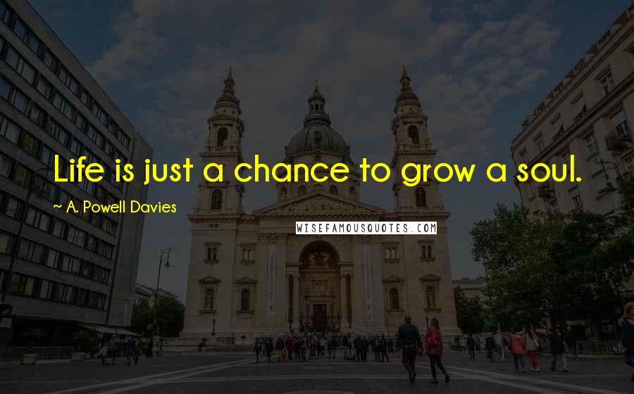 A. Powell Davies Quotes: Life is just a chance to grow a soul.