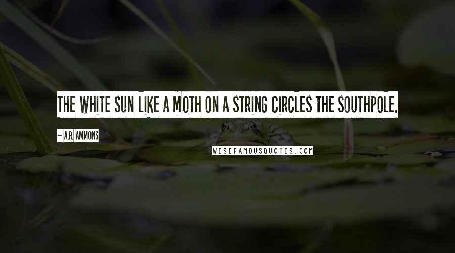 A.R. Ammons Quotes: The white sun like a moth on a string circles the southpole.