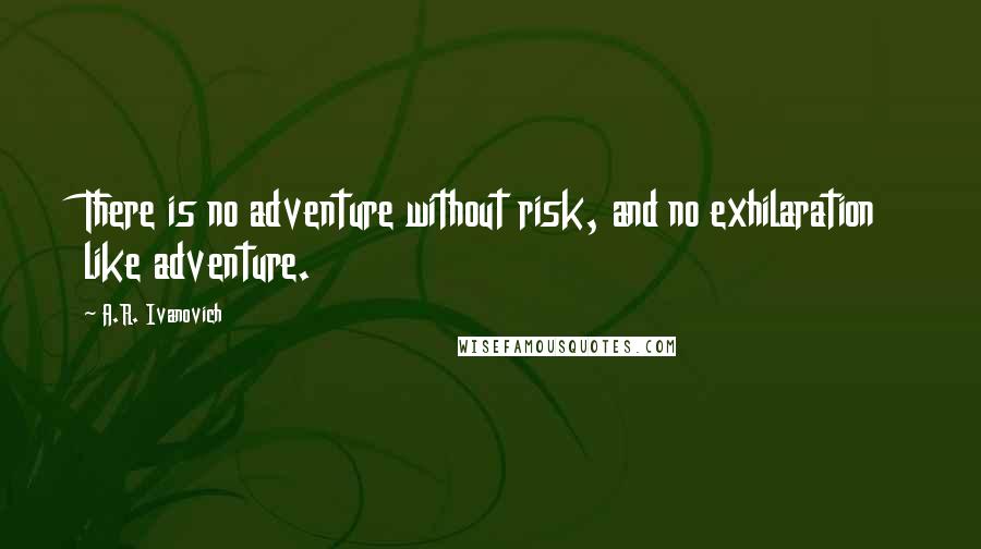 A.R. Ivanovich Quotes: There is no adventure without risk, and no exhilaration like adventure.