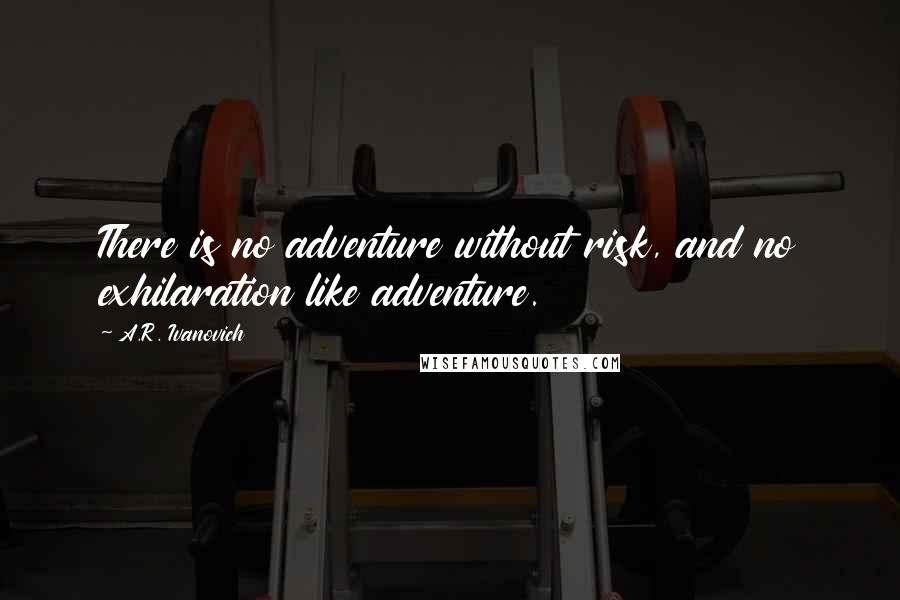 A.R. Ivanovich Quotes: There is no adventure without risk, and no exhilaration like adventure.