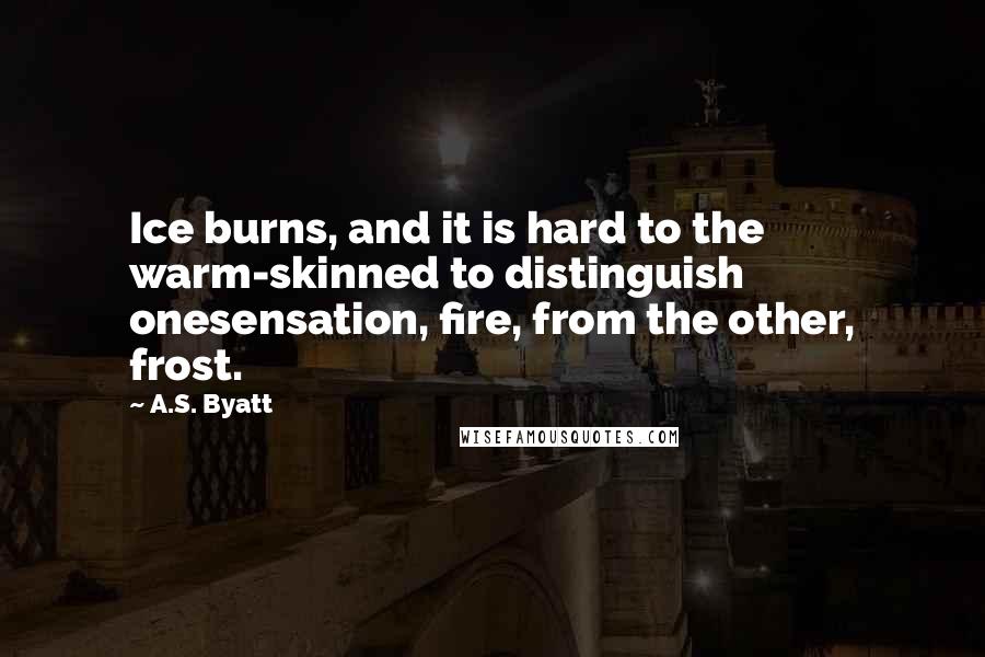 A.S. Byatt Quotes: Ice burns, and it is hard to the warm-skinned to distinguish onesensation, fire, from the other, frost.