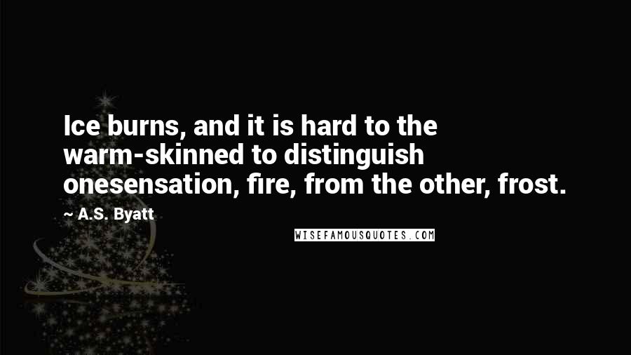 A.S. Byatt Quotes: Ice burns, and it is hard to the warm-skinned to distinguish onesensation, fire, from the other, frost.