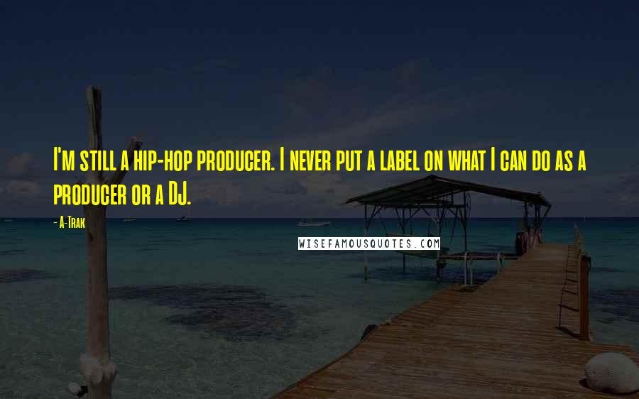 A-Trak Quotes: I'm still a hip-hop producer. I never put a label on what I can do as a producer or a DJ.
