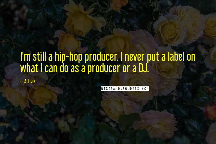 A-Trak Quotes: I'm still a hip-hop producer. I never put a label on what I can do as a producer or a DJ.