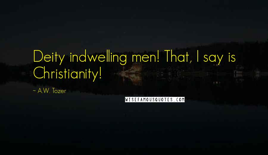 A.W. Tozer Quotes: Deity indwelling men! That, I say is Christianity!