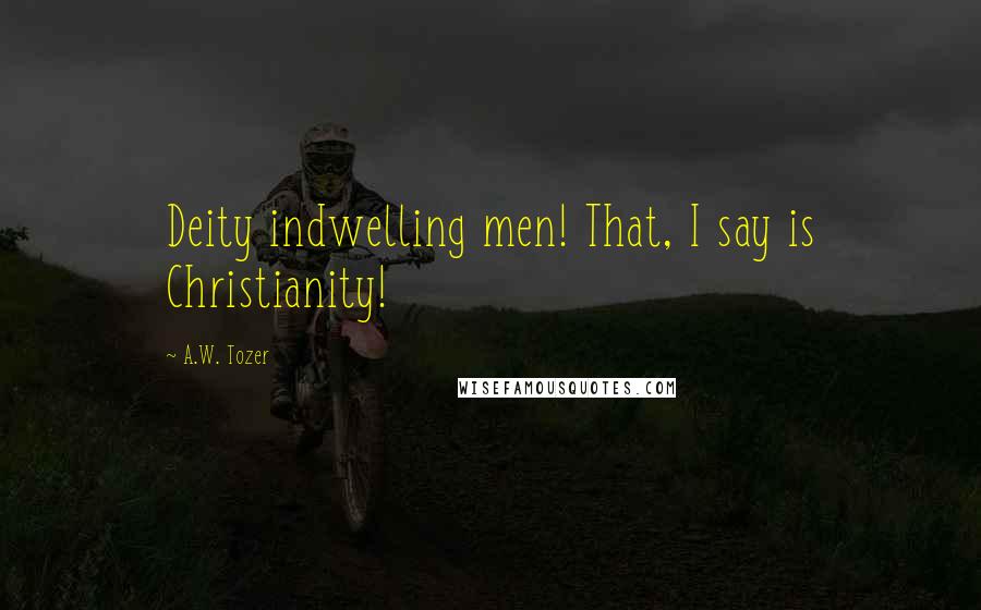 A.W. Tozer Quotes: Deity indwelling men! That, I say is Christianity!