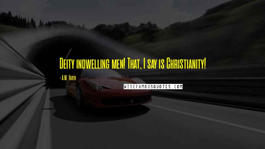 A.W. Tozer Quotes: Deity indwelling men! That, I say is Christianity!