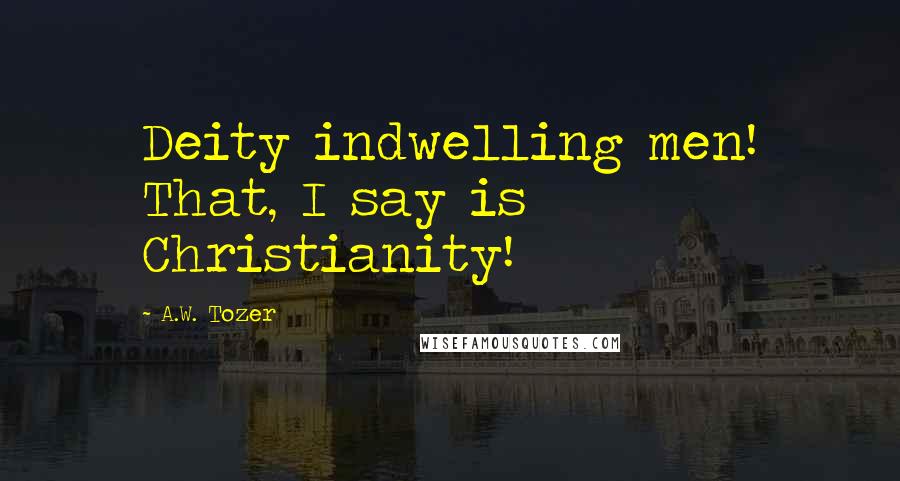 A.W. Tozer Quotes: Deity indwelling men! That, I say is Christianity!