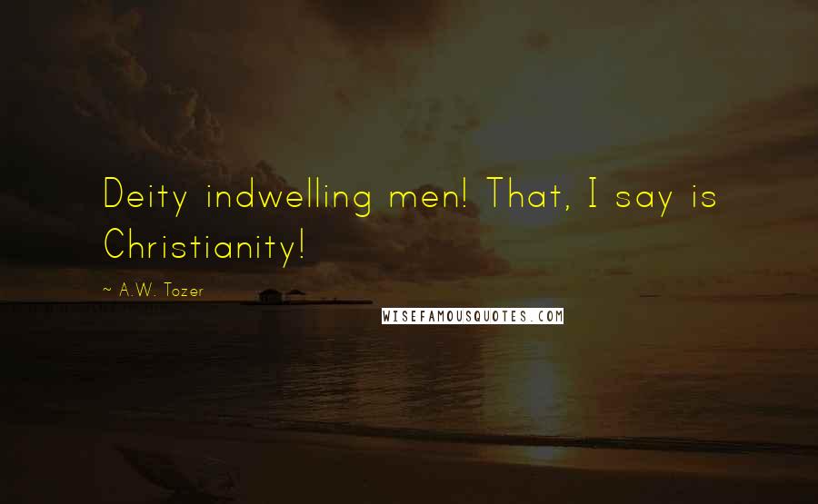 A.W. Tozer Quotes: Deity indwelling men! That, I say is Christianity!