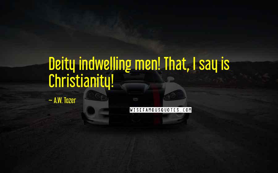 A.W. Tozer Quotes: Deity indwelling men! That, I say is Christianity!