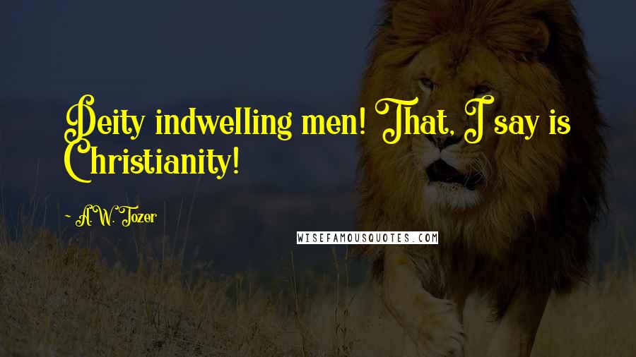 A.W. Tozer Quotes: Deity indwelling men! That, I say is Christianity!