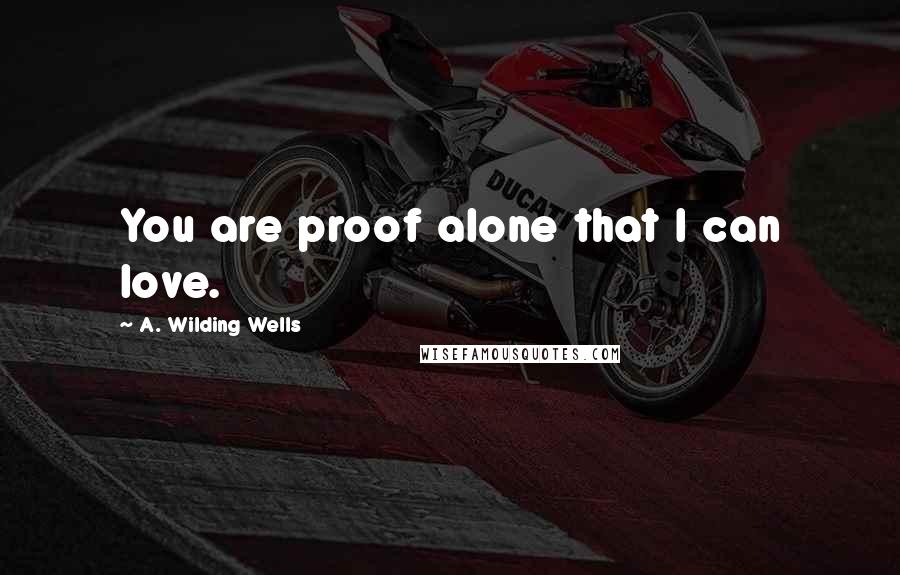 A. Wilding Wells Quotes: You are proof alone that I can love.