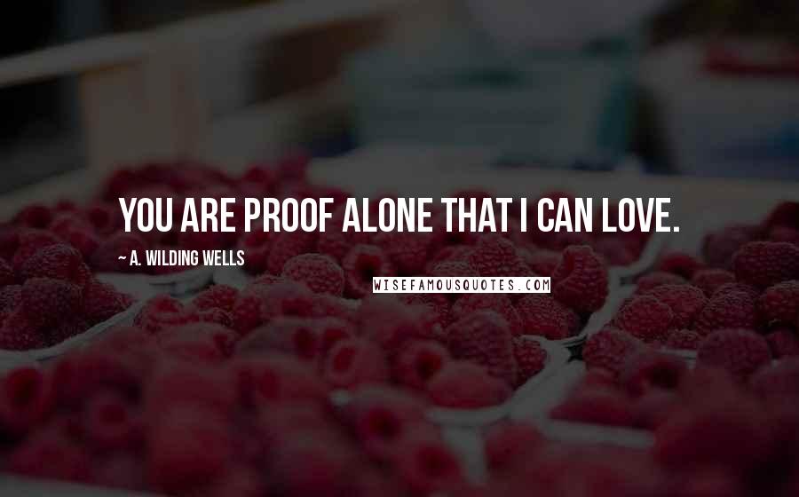 A. Wilding Wells Quotes: You are proof alone that I can love.