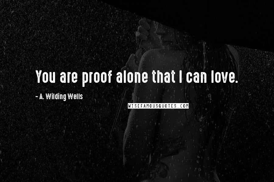 A. Wilding Wells Quotes: You are proof alone that I can love.