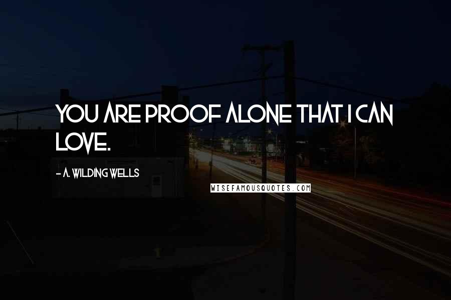 A. Wilding Wells Quotes: You are proof alone that I can love.