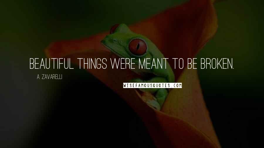 A. Zavarelli Quotes: Beautiful things were meant to be broken.