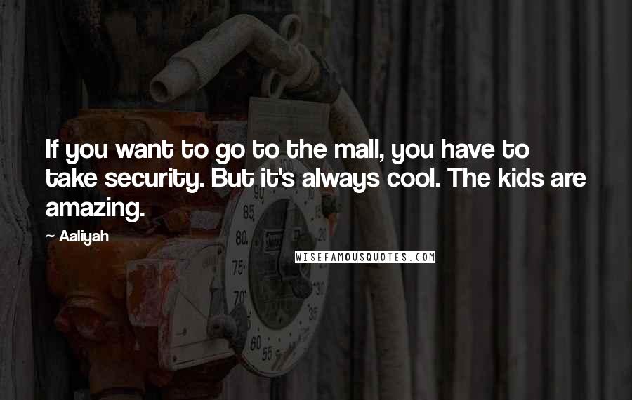 Aaliyah Quotes: If you want to go to the mall, you have to take security. But it's always cool. The kids are amazing.