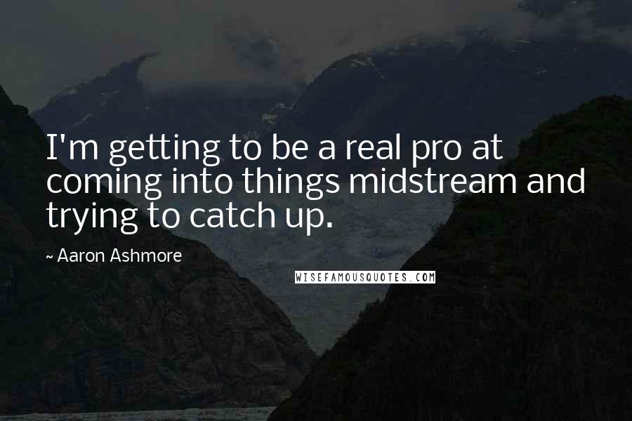 Aaron Ashmore Quotes: I'm getting to be a real pro at coming into things midstream and trying to catch up.