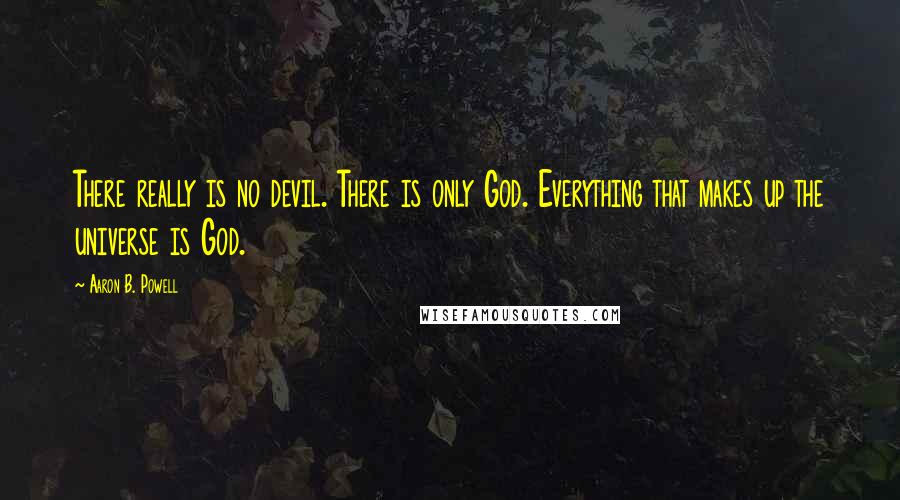 Aaron B. Powell Quotes: There really is no devil. There is only God. Everything that makes up the universe is God.
