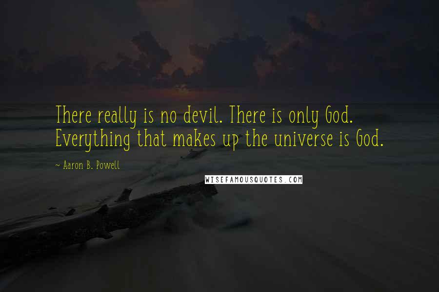 Aaron B. Powell Quotes: There really is no devil. There is only God. Everything that makes up the universe is God.