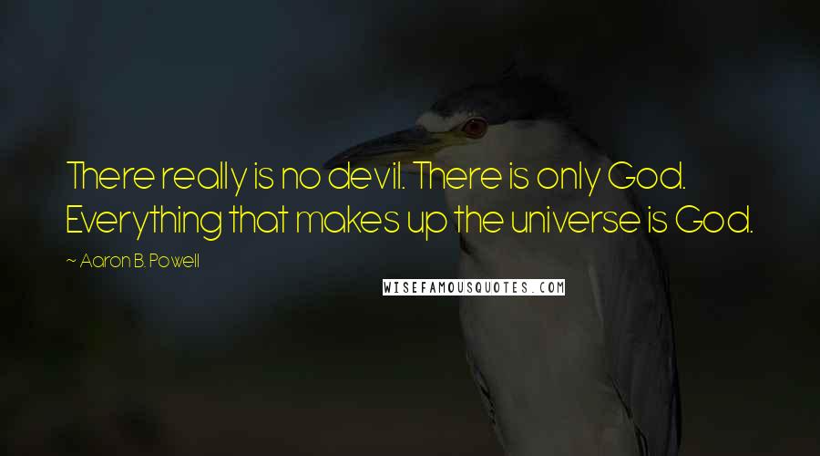 Aaron B. Powell Quotes: There really is no devil. There is only God. Everything that makes up the universe is God.