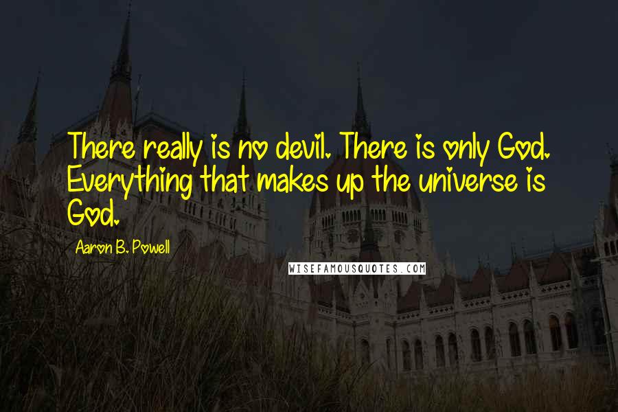 Aaron B. Powell Quotes: There really is no devil. There is only God. Everything that makes up the universe is God.