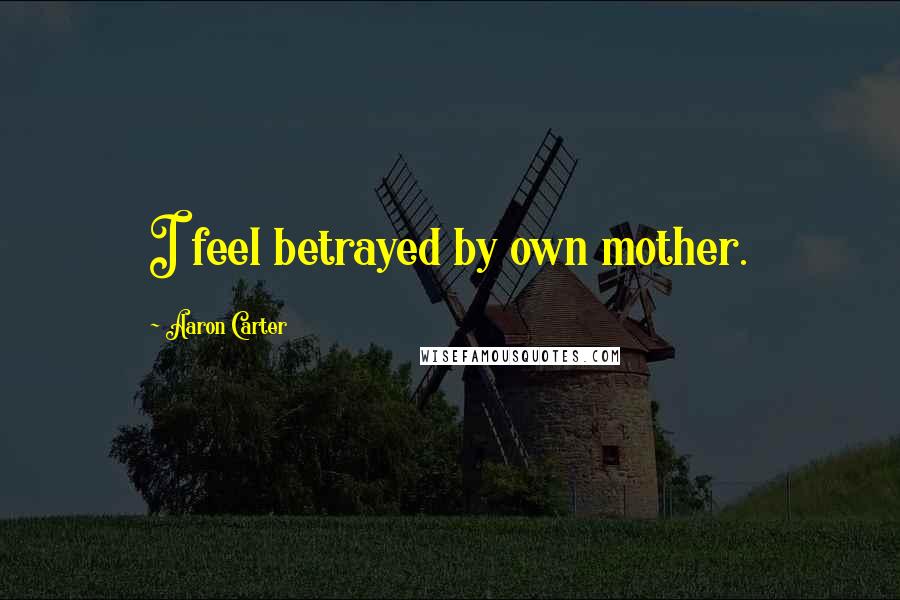 Aaron Carter Quotes: I feel betrayed by own mother.