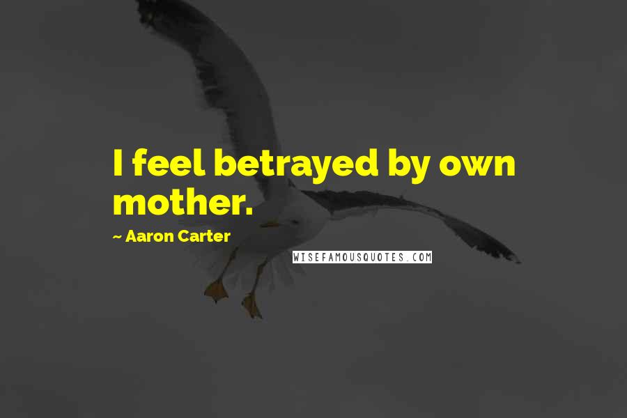 Aaron Carter Quotes: I feel betrayed by own mother.