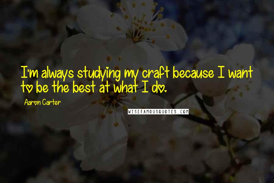 Aaron Carter Quotes: I'm always studying my craft because I want to be the best at what I do.