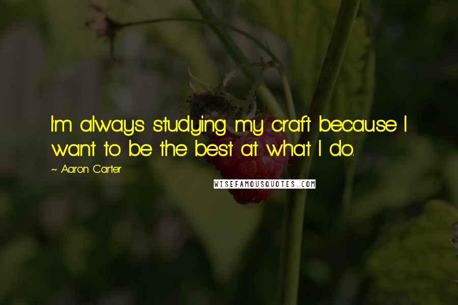 Aaron Carter Quotes: I'm always studying my craft because I want to be the best at what I do.