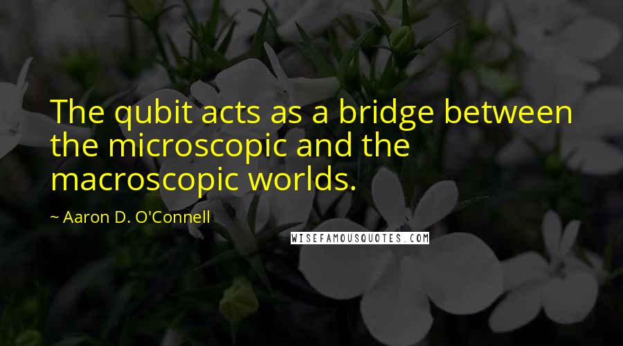 Aaron D. O'Connell Quotes: The qubit acts as a bridge between the microscopic and the macroscopic worlds.