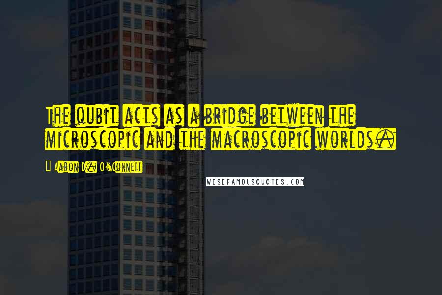 Aaron D. O'Connell Quotes: The qubit acts as a bridge between the microscopic and the macroscopic worlds.